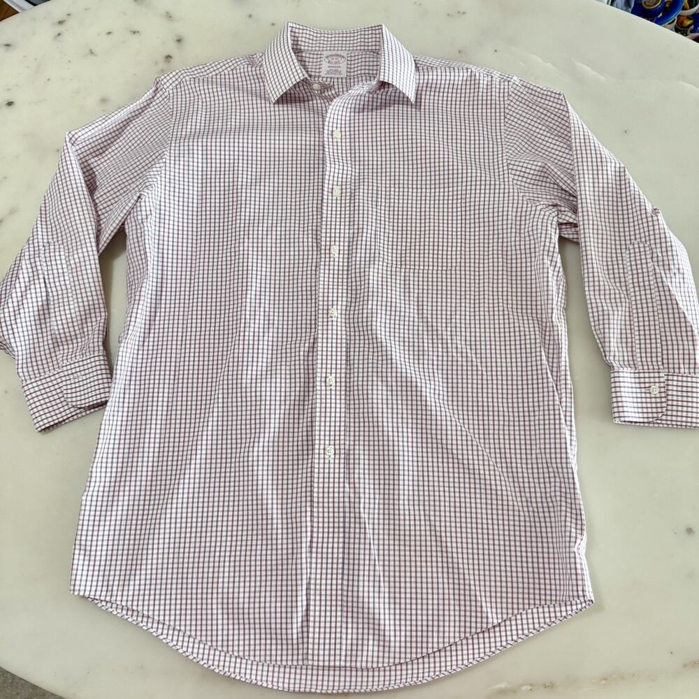 Brooks Brothers Men's 16-32 Madison Non-Iron 100% Cotton Plaid Button-Down Shirt